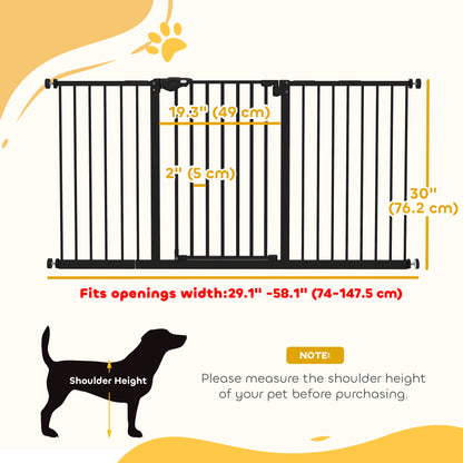 Barrière pour animaux ajustable 29-58 po avec porte