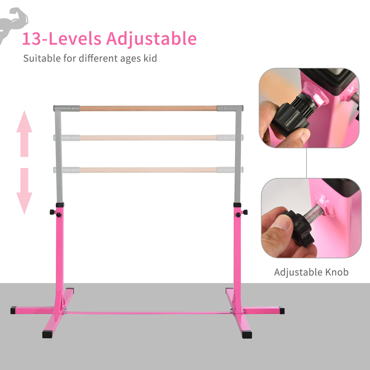 Barre de gymnastique professionnelle réglable pour enfants