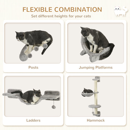 Ensemble mural de jeux pour chat avec griffoir — Lot de 4
