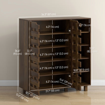 Armoire à chaussures 5 niveaux avec étagères latérales