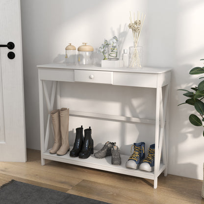 Console d'entrée design X avec tiroir 99 cm