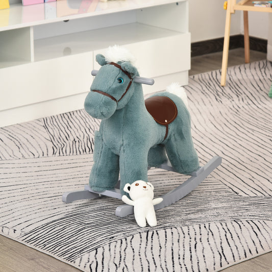 Cheval à bascule pour enfants en peluche avec sons