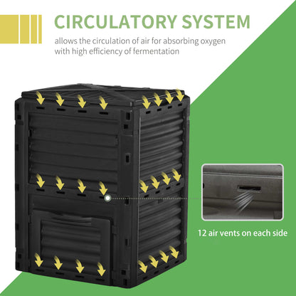 Bac à compost extérieur grande capacité 302 L