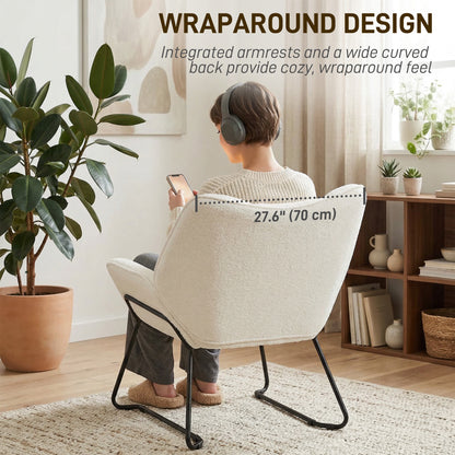 Fauteuil d'appoint Sherpa polaire dossier large