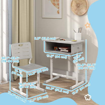 Bureau et chaise enfant ajustables — gris