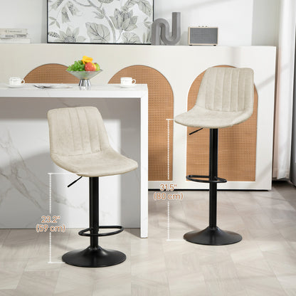 Tabourets de bar hauteur comptoir ajustables pivotants ensemble 2