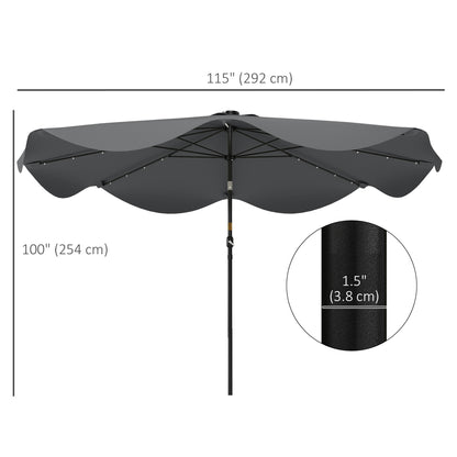 Parasol de patio solaire LED inclinable 10 x 10 pi