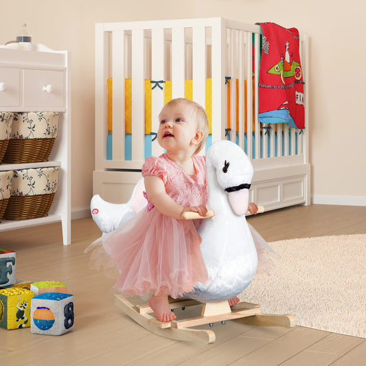 Cheval à bascule pour bébé cygne sonore