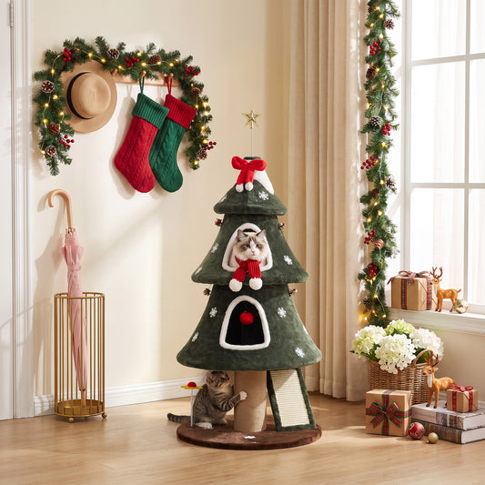 Arbre a chat de Noel a paliers multiples et poteaux