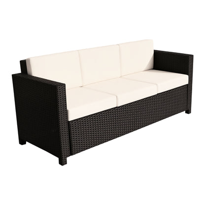Sofa de patio en rotin tressé 3 places