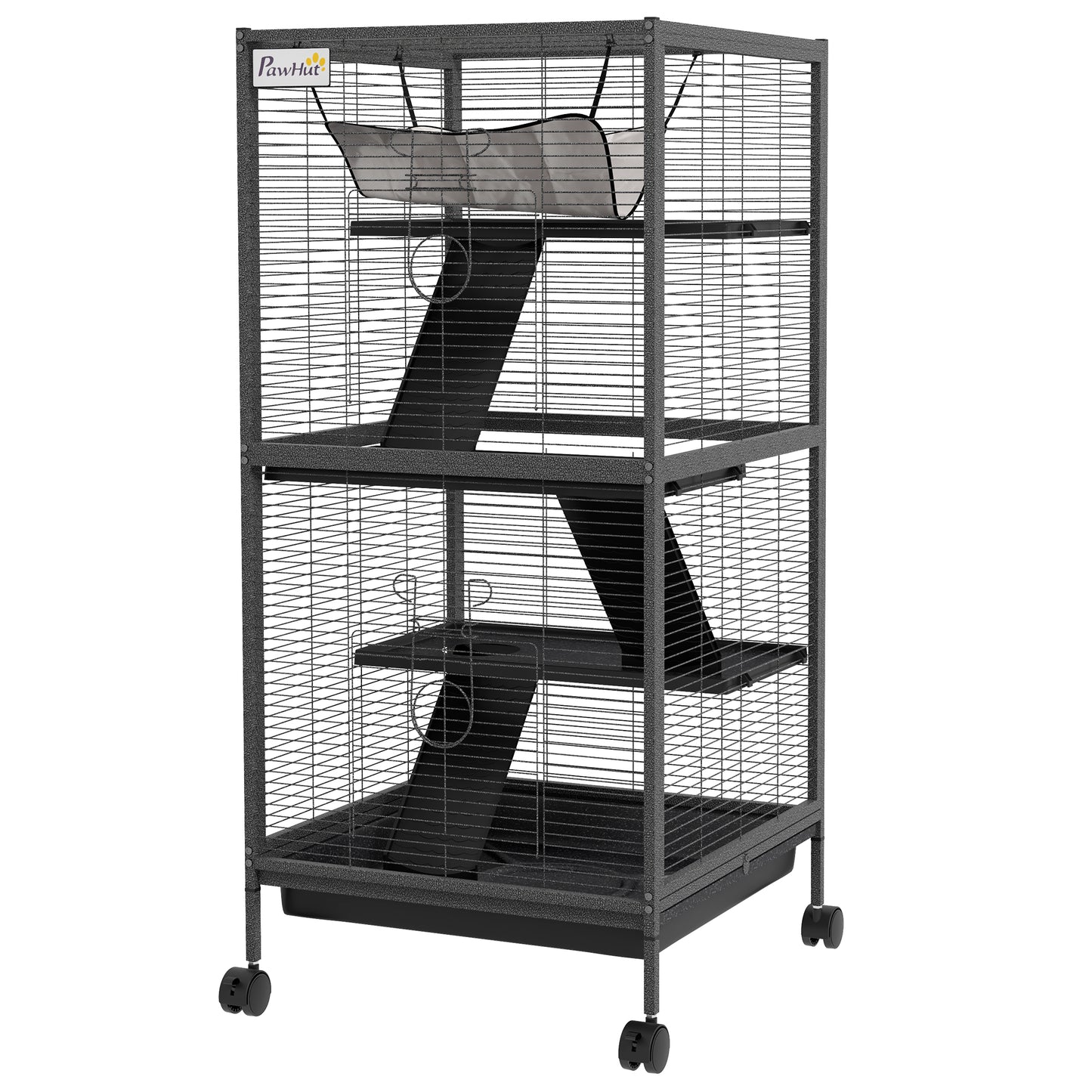 Cage à roulettes pour petits animaux 4 niveaux