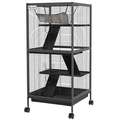 Cage à roulettes pour petits animaux 4 niveaux