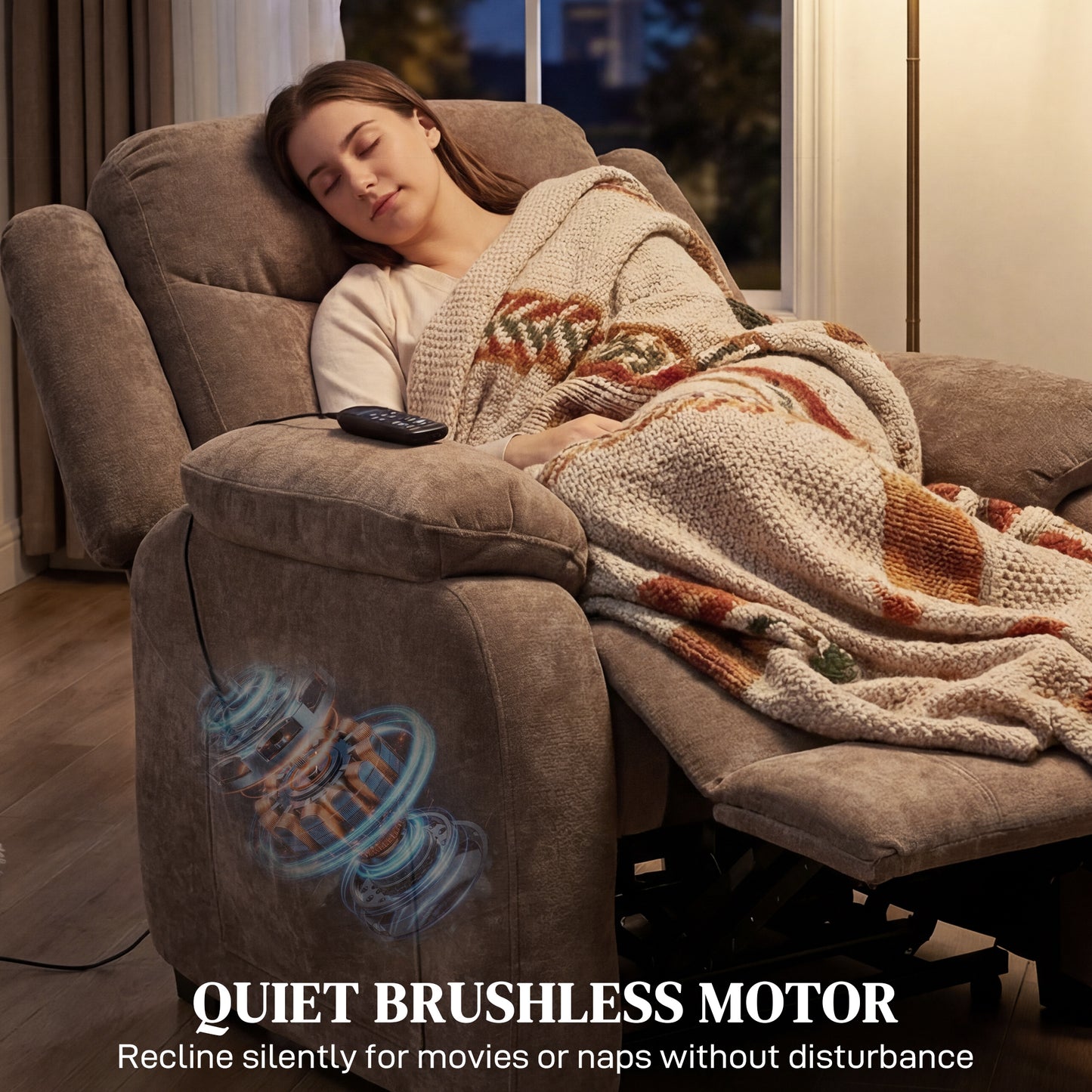 Fauteuil releveur massant motorisé à 150°