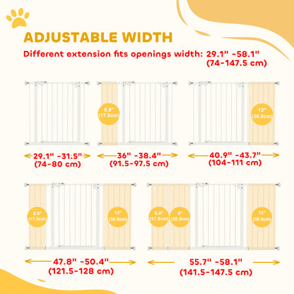Barrière pour animaux ajustable 29-58 po avec porte
