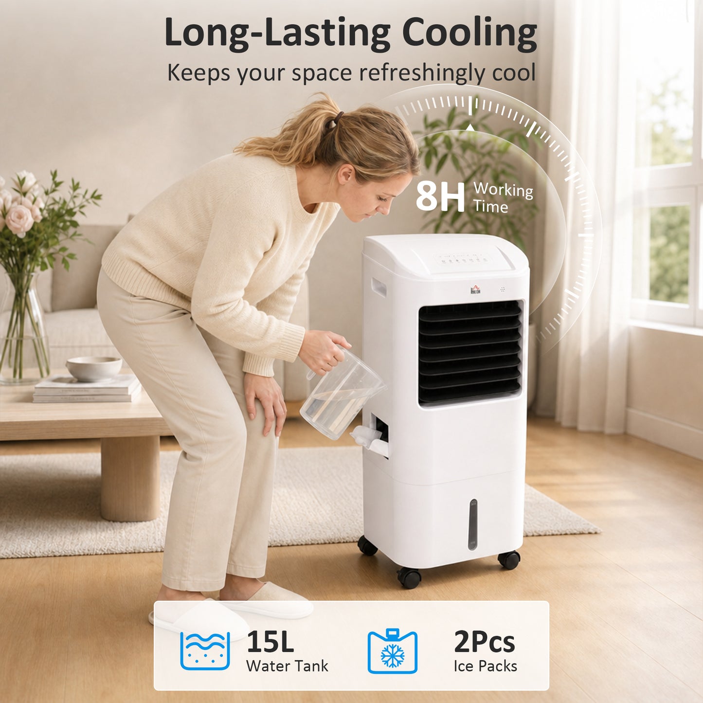 Ventilateur tour avec pack de glace 3 vitesses télécommande