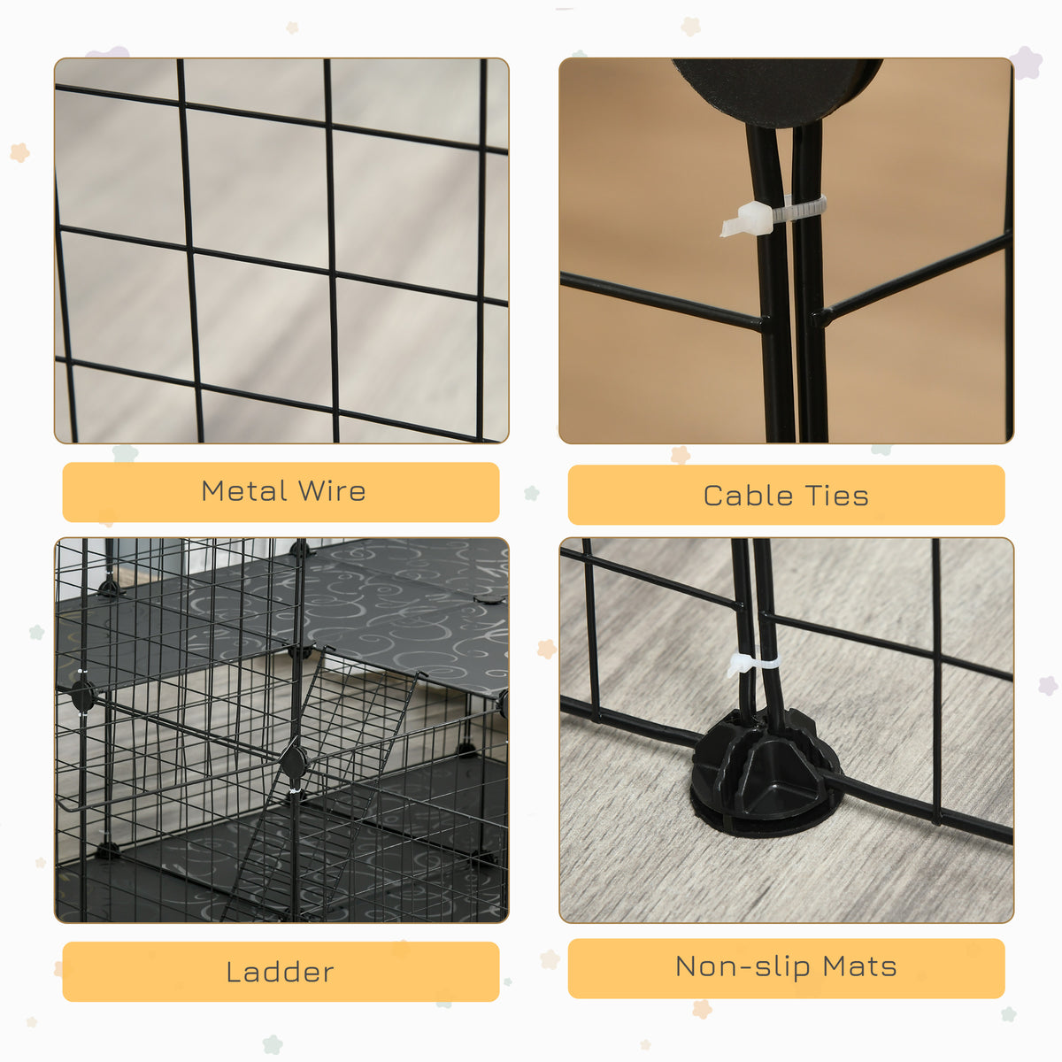 Parc pour petits animaux modulable 46 panneaux