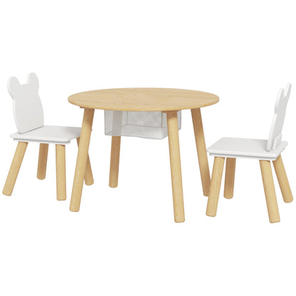 Ensemble table et chaises pour enfants motifs d'ours — Lot de 3