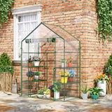 Serre de jardin walk-in 4 tablettes porte à rouleau