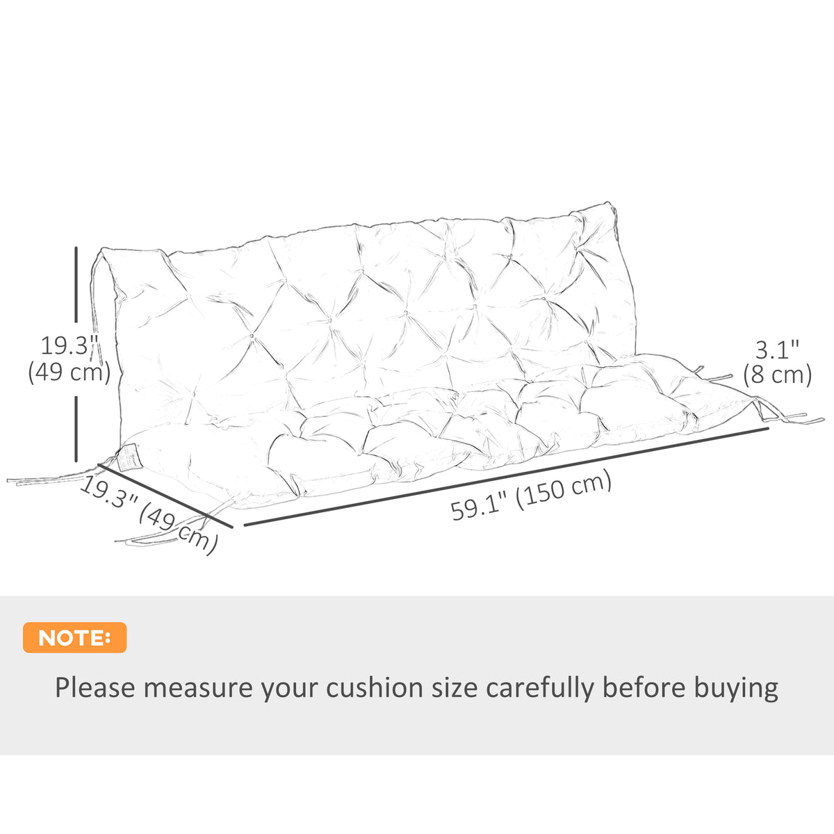 Coussins de remplacement pour banc 3 places extérieur
