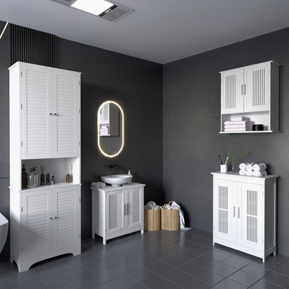Meuble de rangement haut étroit pour salle de bains