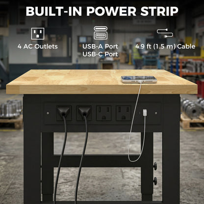 Établi réglable robuste 152 cm — capacité 907 kg