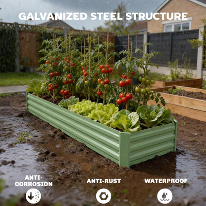 Bac surélevé galvanisé 8'x2'x1' pour jardin