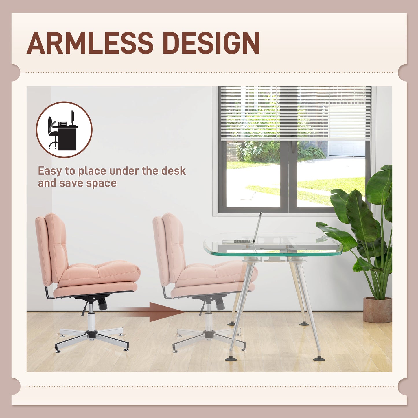 Chaise de bureau sans accoudoirs croisillons réglable pivotante