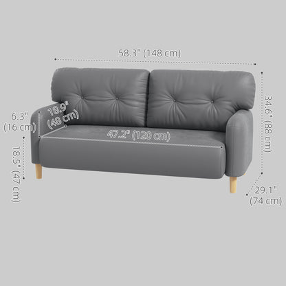 Canapé 2 places moderne en microfibre 148 cm