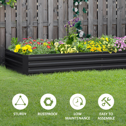 Bac de jardinage surélevé galvanisé 241 x 91 x 30 cm