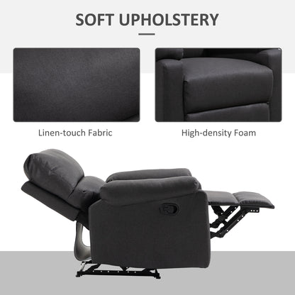 Fauteuil inclinable manuel avec repose-pieds en lin