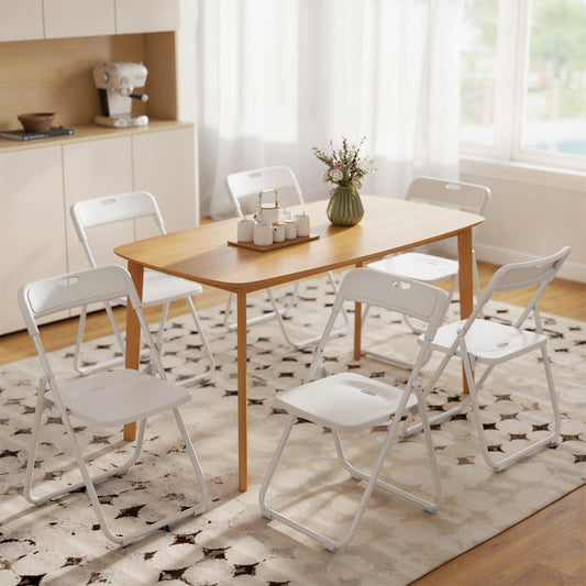 Chaises pliantes en plastique avec cadre en acier — lot de 6