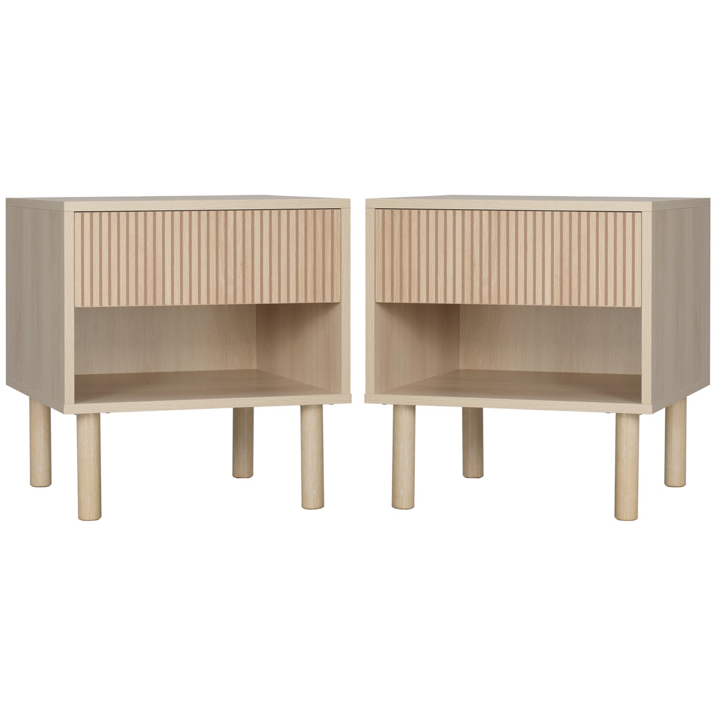 Tables de chevet avec tiroir et étagère ensemble de 2