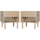Tables de chevet avec tiroir et étagère ensemble de 2