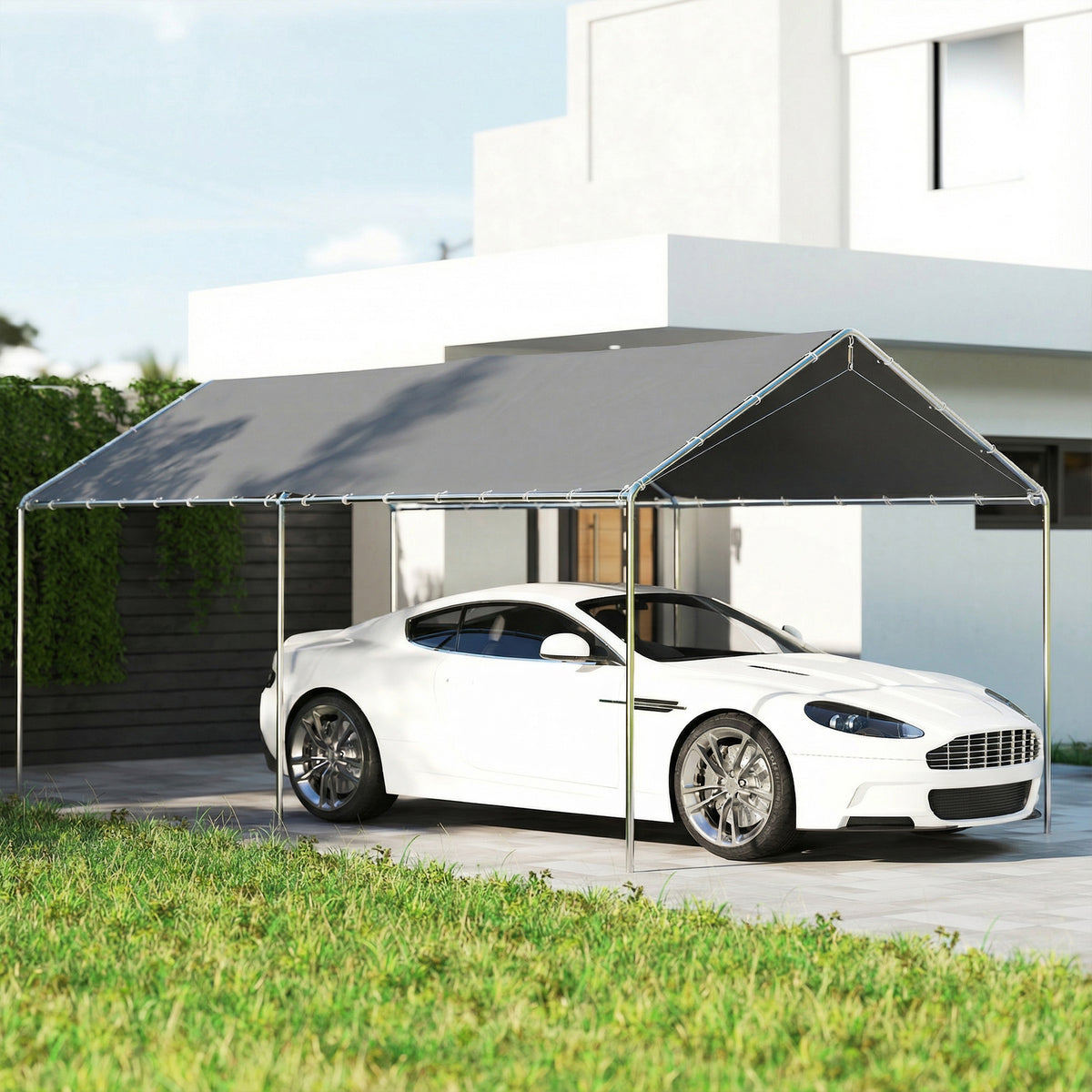 Abri automobile 10' acier galvanisé