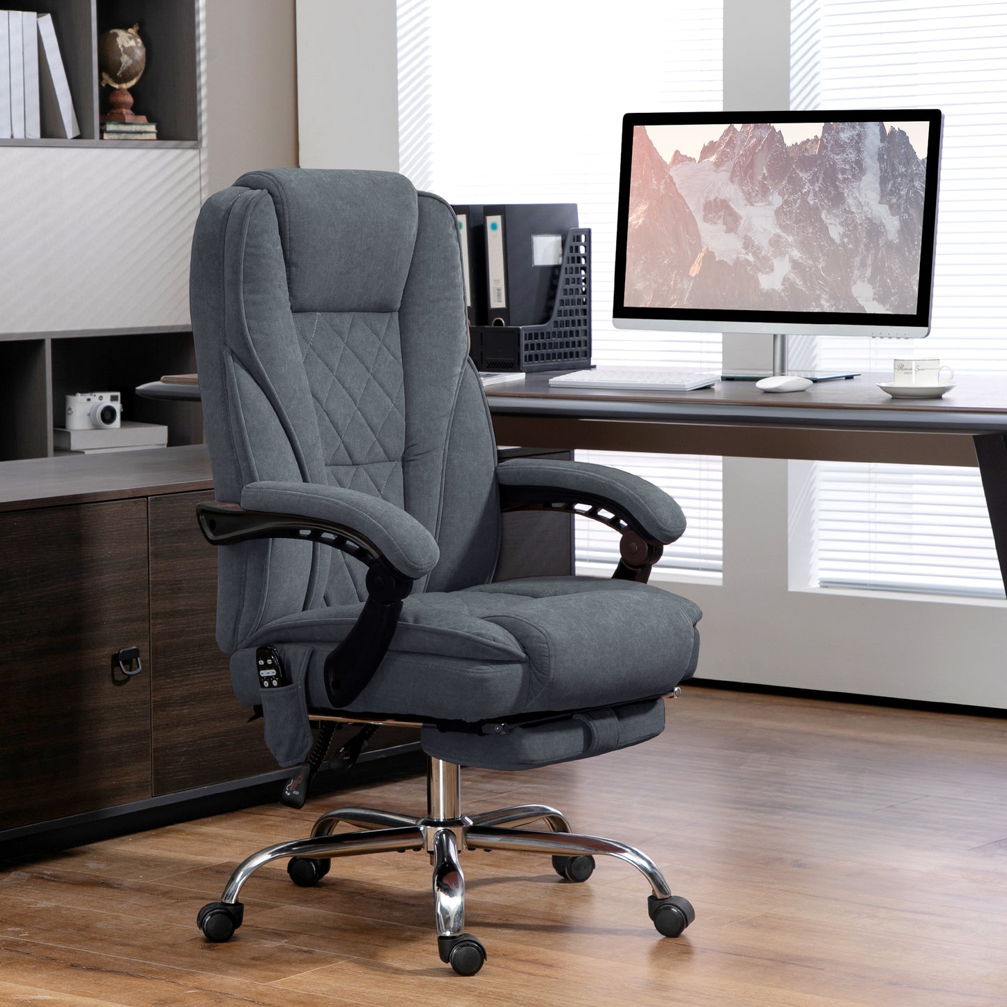Chaise bureau massage inclinable avec repose-pieds ajustable
