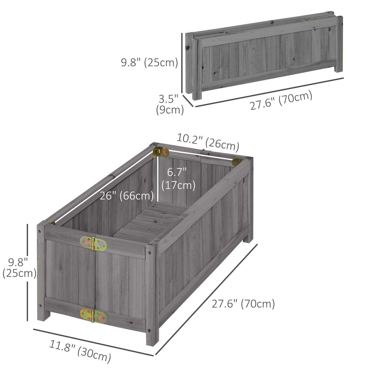 Jardinière surélevée pliable en bois pour légumes et herbes