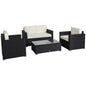 Ensemble sectionnelle patio 4 pièces rotin tressé