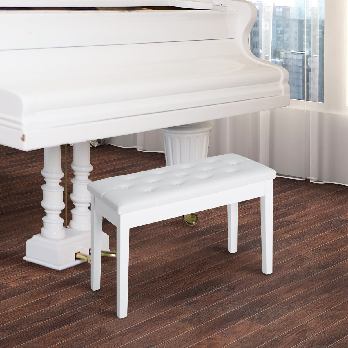 Banc de piano rembourré avec rangement
