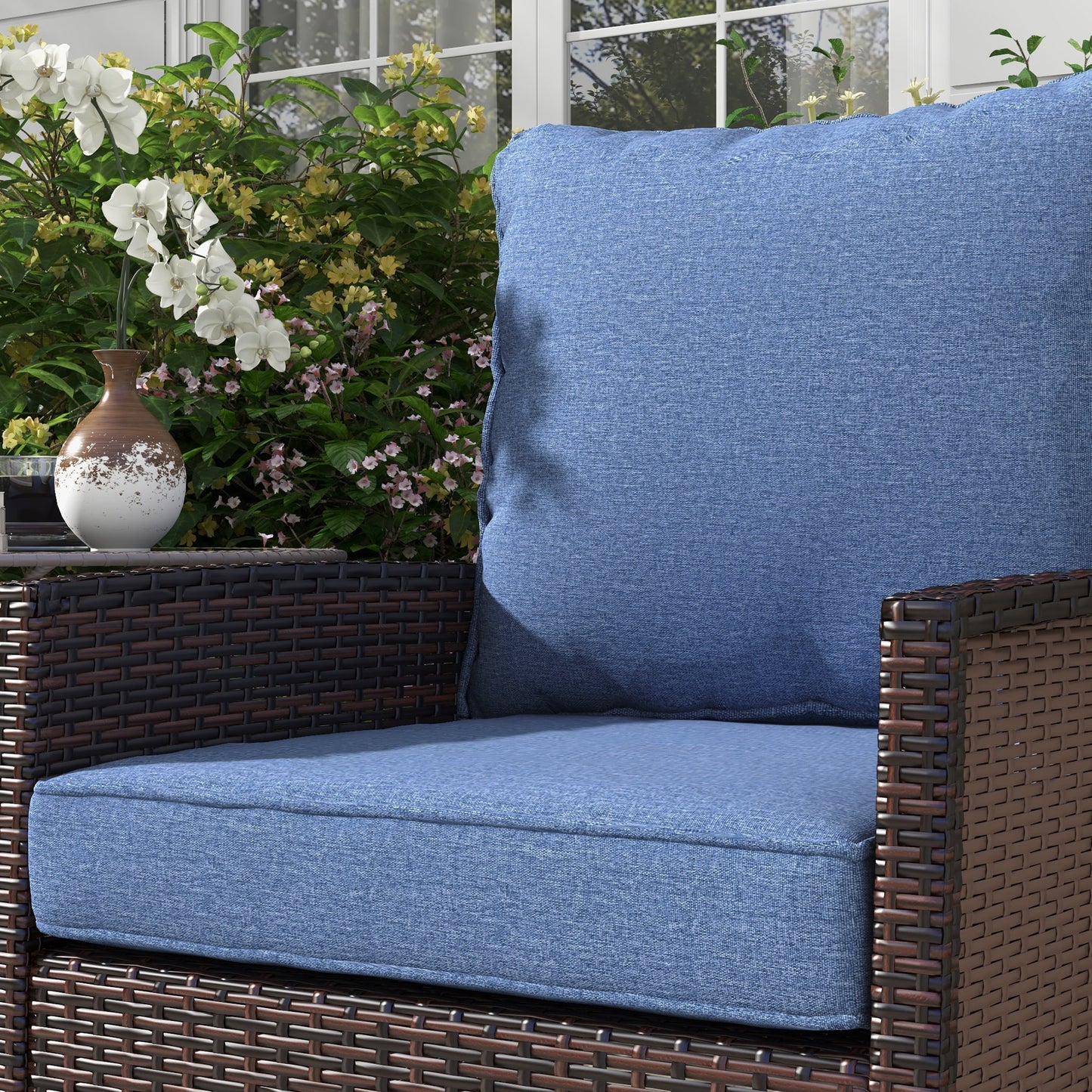 Coussins chaise patio 4 pièces avec dossier