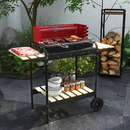 Barbecue au charbon portable avec hauteur ajustable