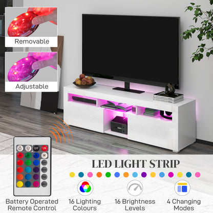 Meuble TV moderne avec lumières LED et rangement