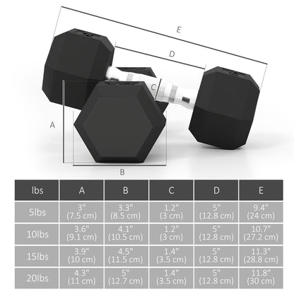 Ensemble d'haltères hexagonaux avec support 45 kg