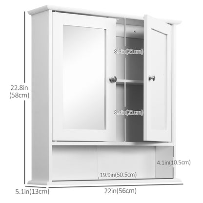 Armoire miroir murale salle bain portes doubles