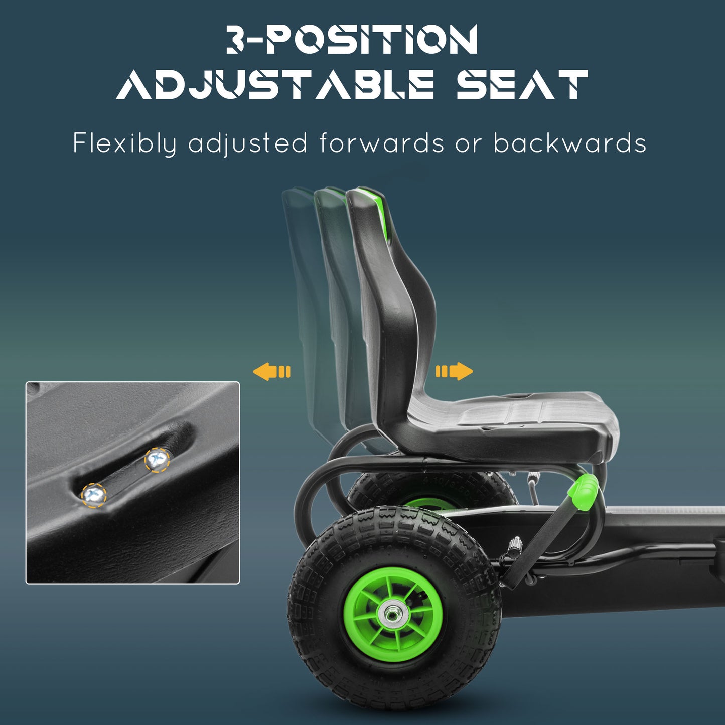 Kart à Pédales Aosom pour Enfants - Cadre Acier avec Freins