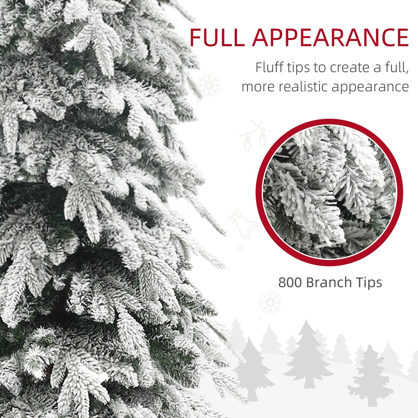 Sapin de Noël artificiel effilé enneigé 1,8 m