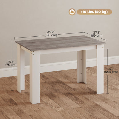 Table à manger 119 cm bois ingénierie 4-6 personnes