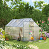  Greenhouse 190x190x200cm Polycarbonate Aluminum Grey