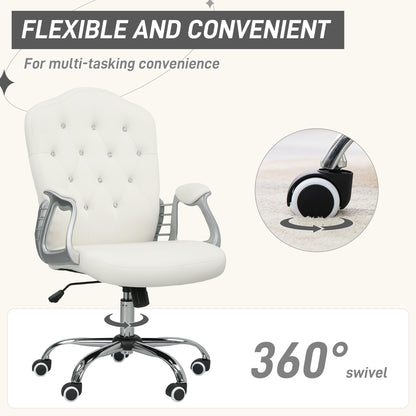 Chaise de bureau velours capitonnée réglable pivotante