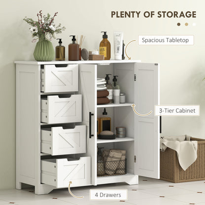 Armoire de salle de bain style fermette avec tiroirs