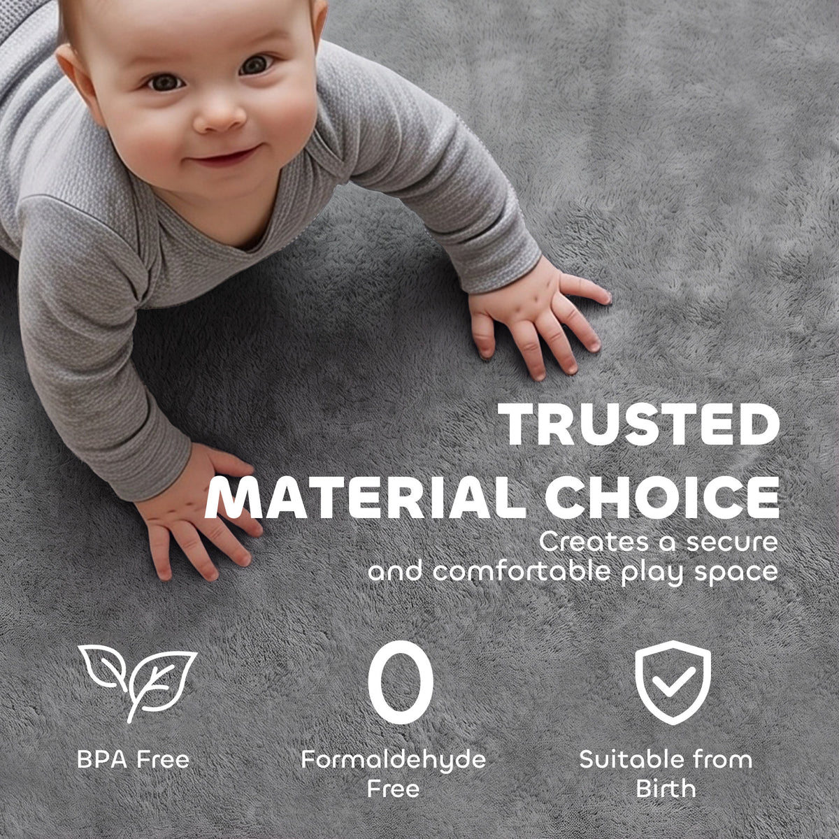 Tapis de jeu pour bébé matelassé antidérapant